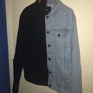 Jean jacket half black/half with an nice jean wash